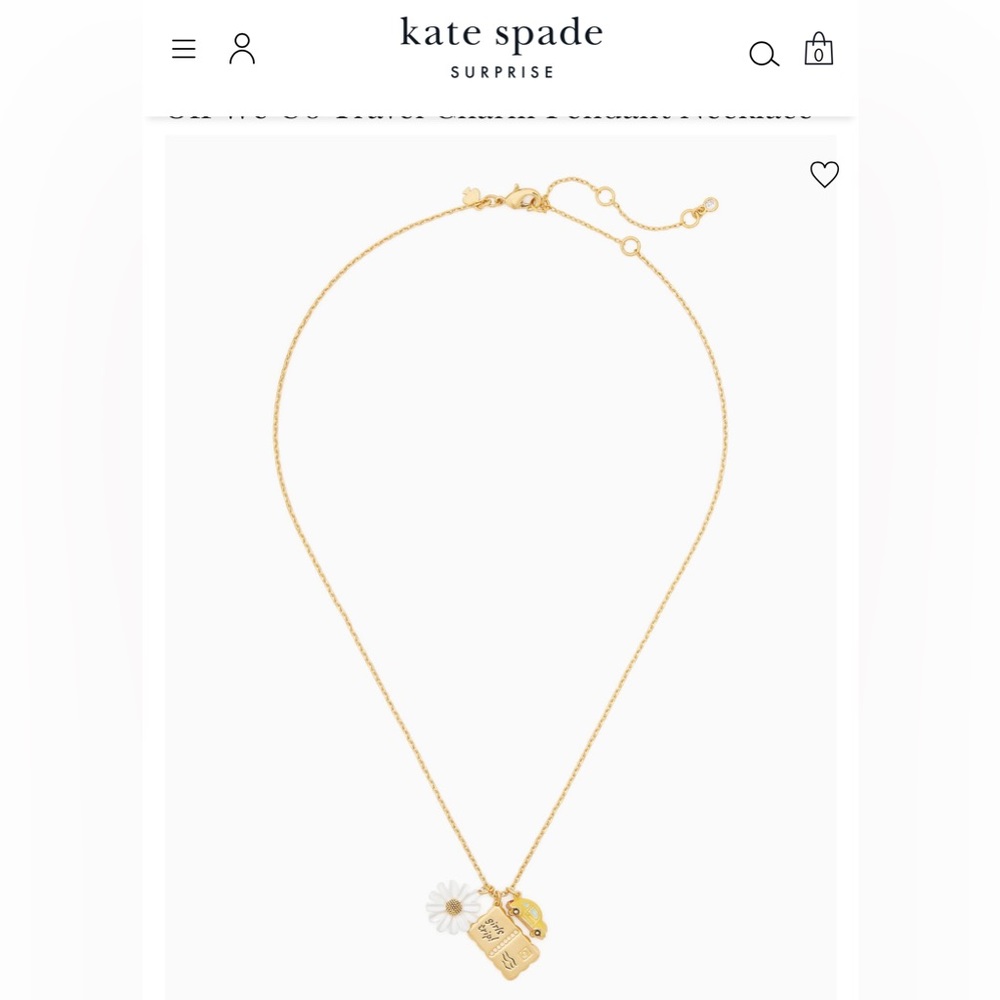 Kate Spade Off We Go Travel Charm Pendant Necklace